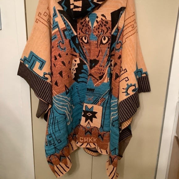 Chekanka Unisex Balam Poncho / Cape Multicolor One Size Fits All​​​​​ - Picture 11 of 15